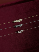Load image into Gallery viewer, Diamond Bubble Charm Name Necklace