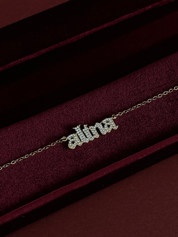 Old English Nameplate Necklace