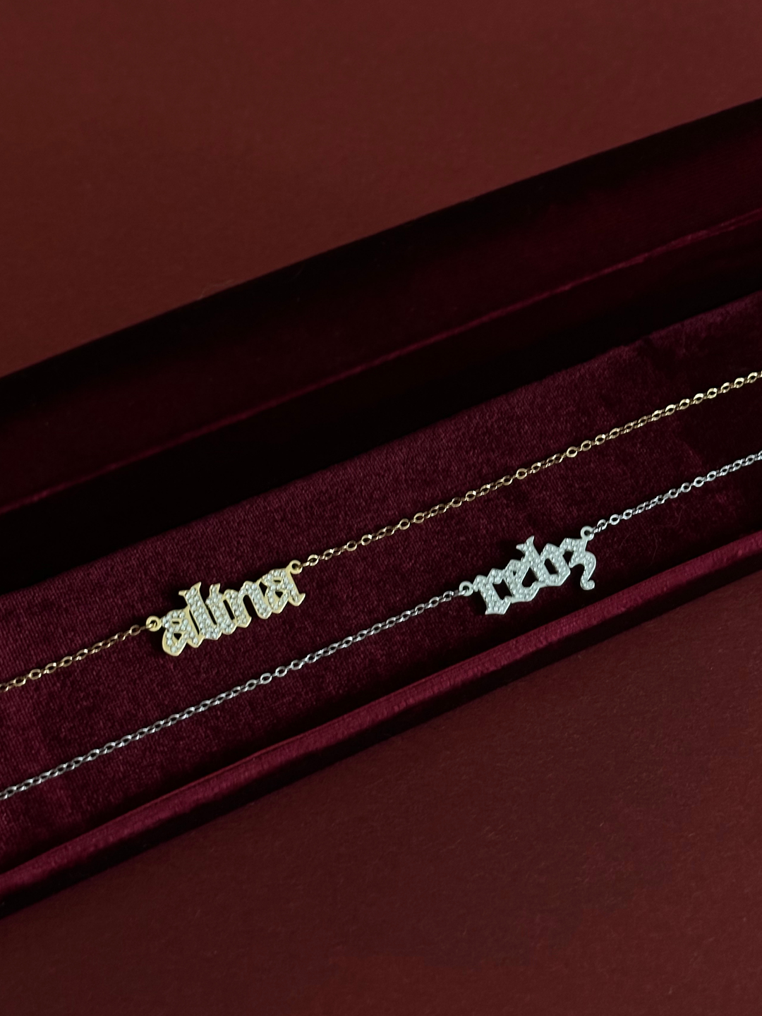 Old English Nameplate Necklace