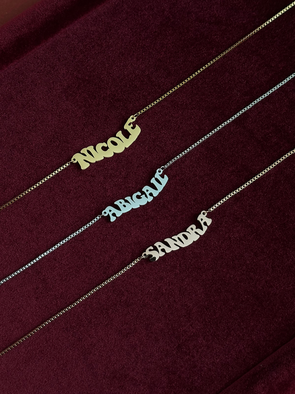 Groovy Nameplate Necklace