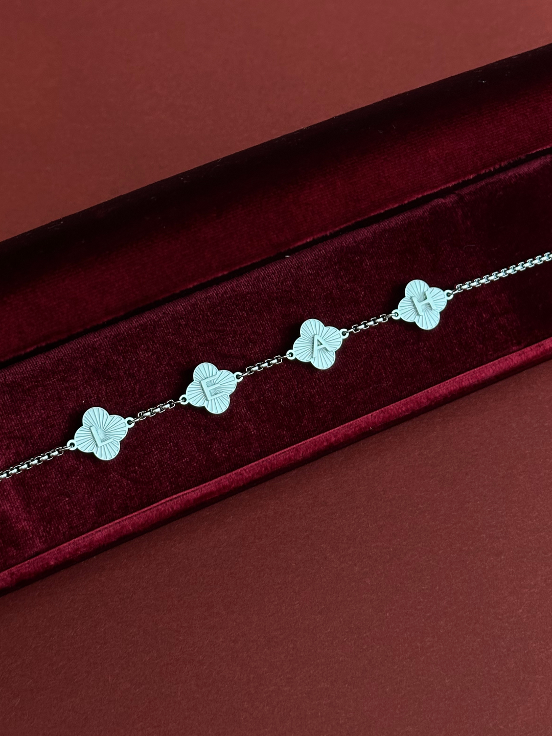 Lucky Clover Initials Necklace