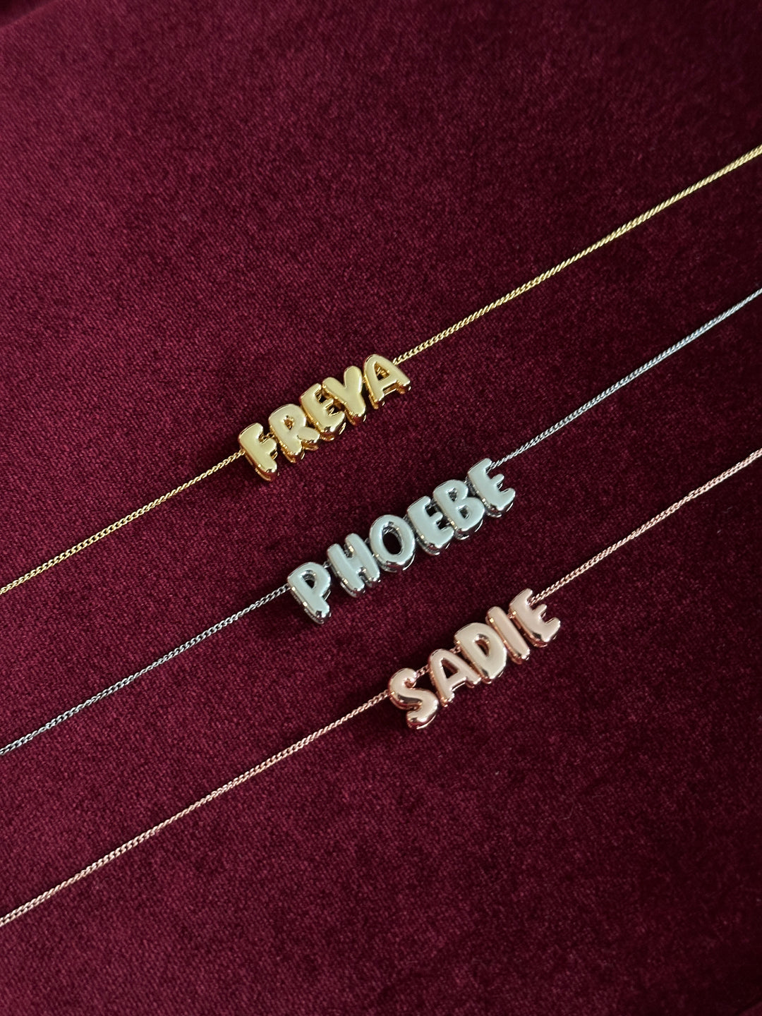 Bubble Charm Name Necklace