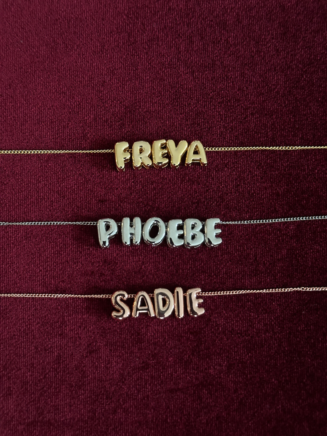 Bubble Charm Name Necklace