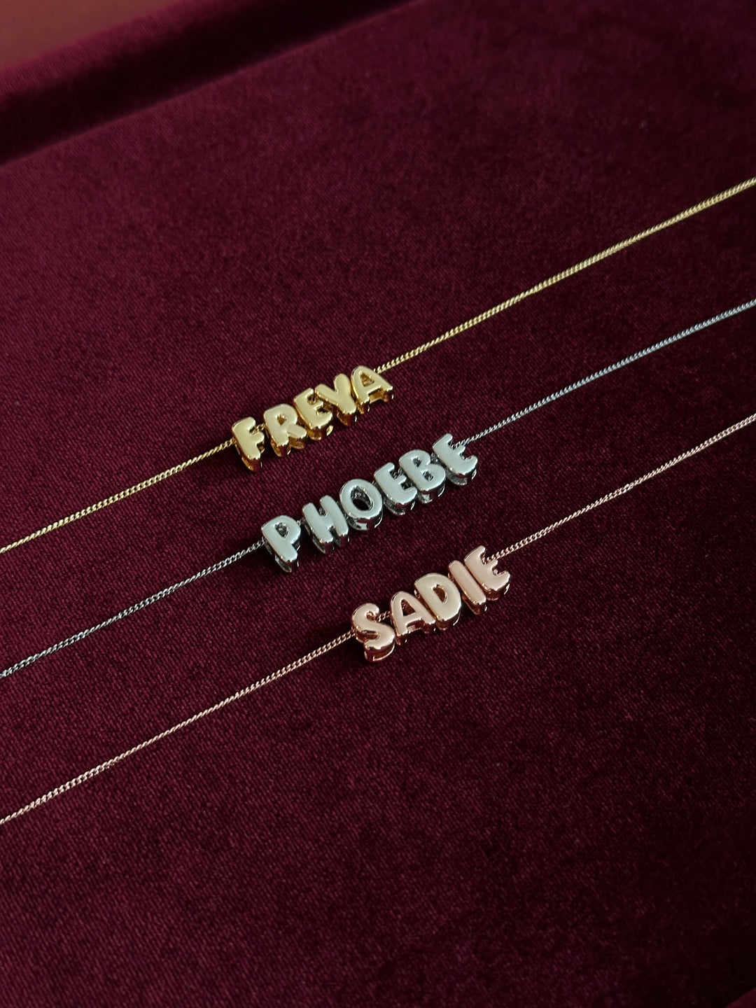Bubble Charm Name Necklace