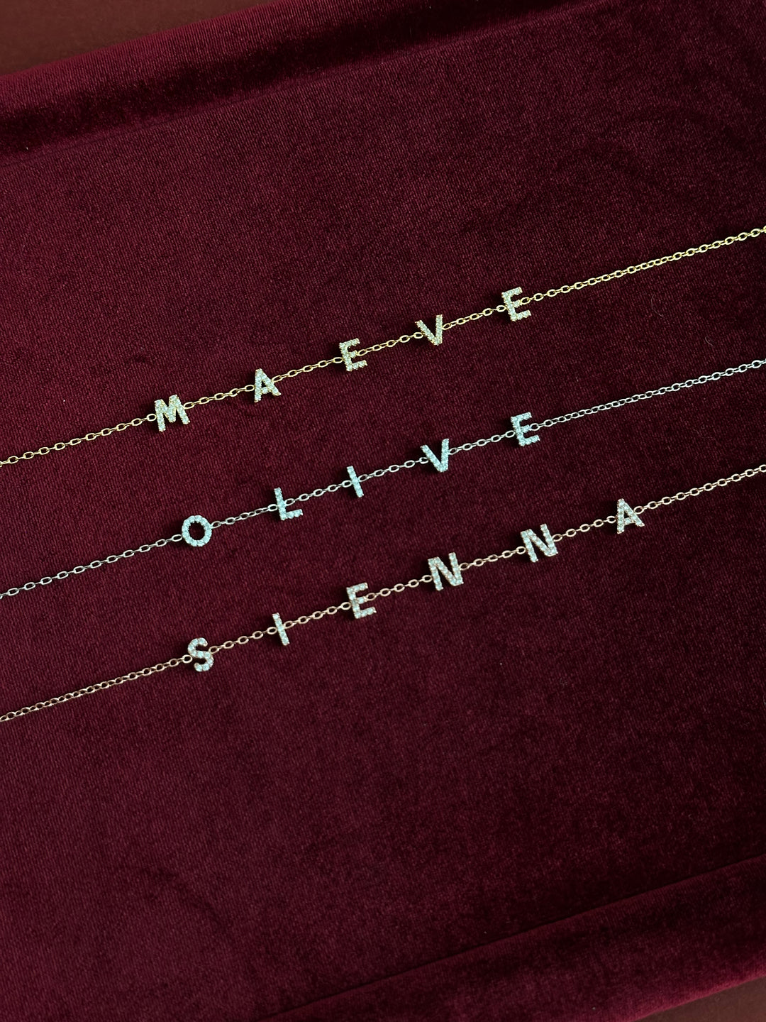 Brilliant Diamond Space Initials Necklace