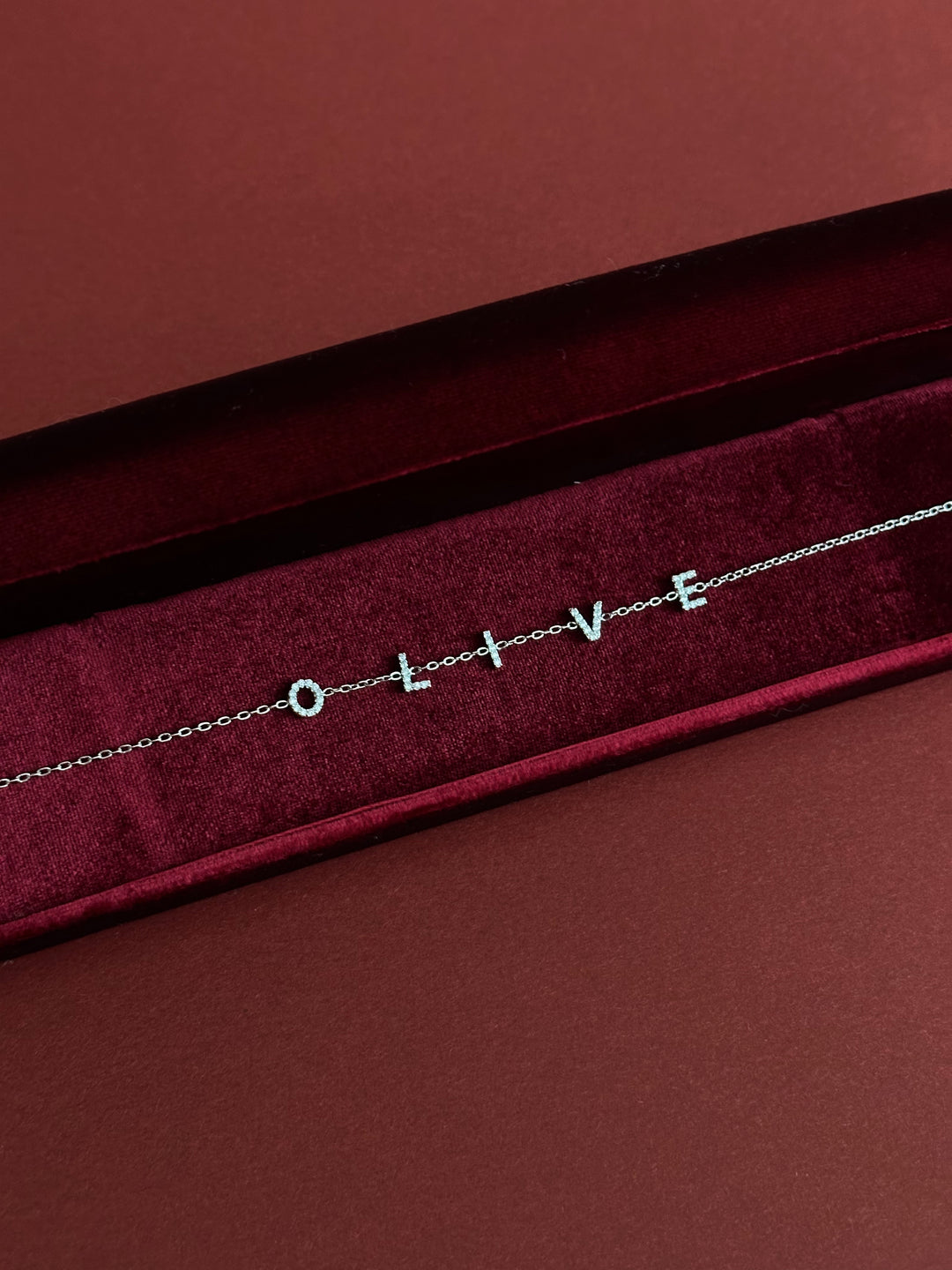 Brilliant Diamond Space Initials Necklace