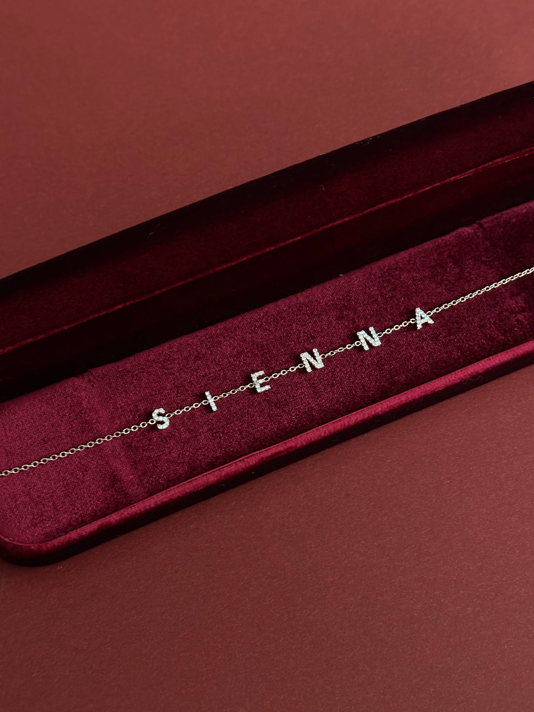 Brilliant Diamond Space Initials Necklace