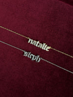 Load image into Gallery viewer, Old English Nameplate Necklace