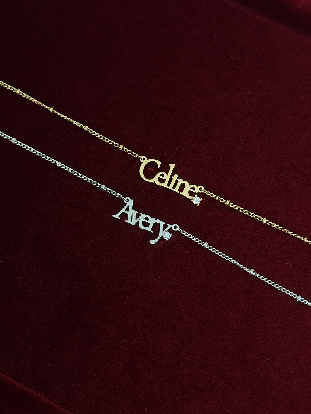 Serif Diamond Name Necklace