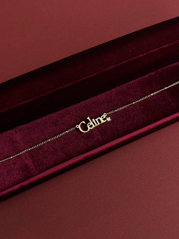 Serif Diamond Name Necklace