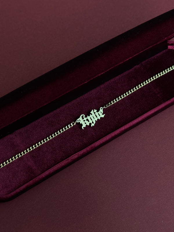 Gothic Nameplate Necklace