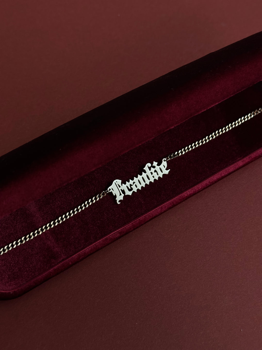Gothic Nameplate Necklace