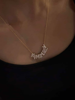 Load image into Gallery viewer, Diamond Bubble Charm Name Necklace