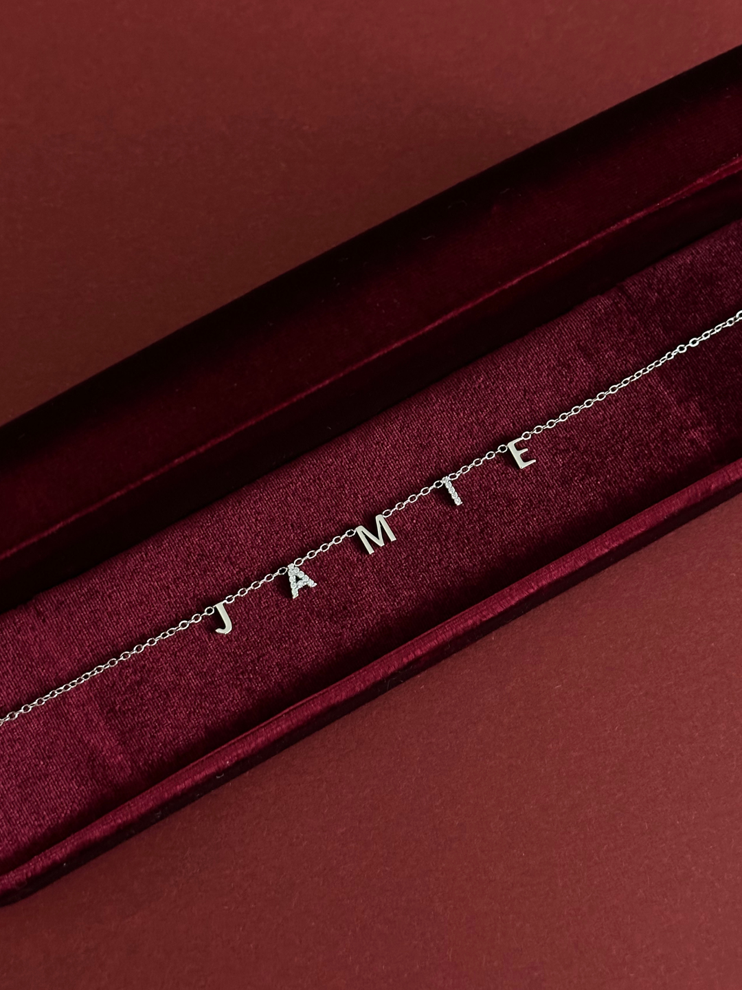 Signature Mix Diamond Space Initials Necklace