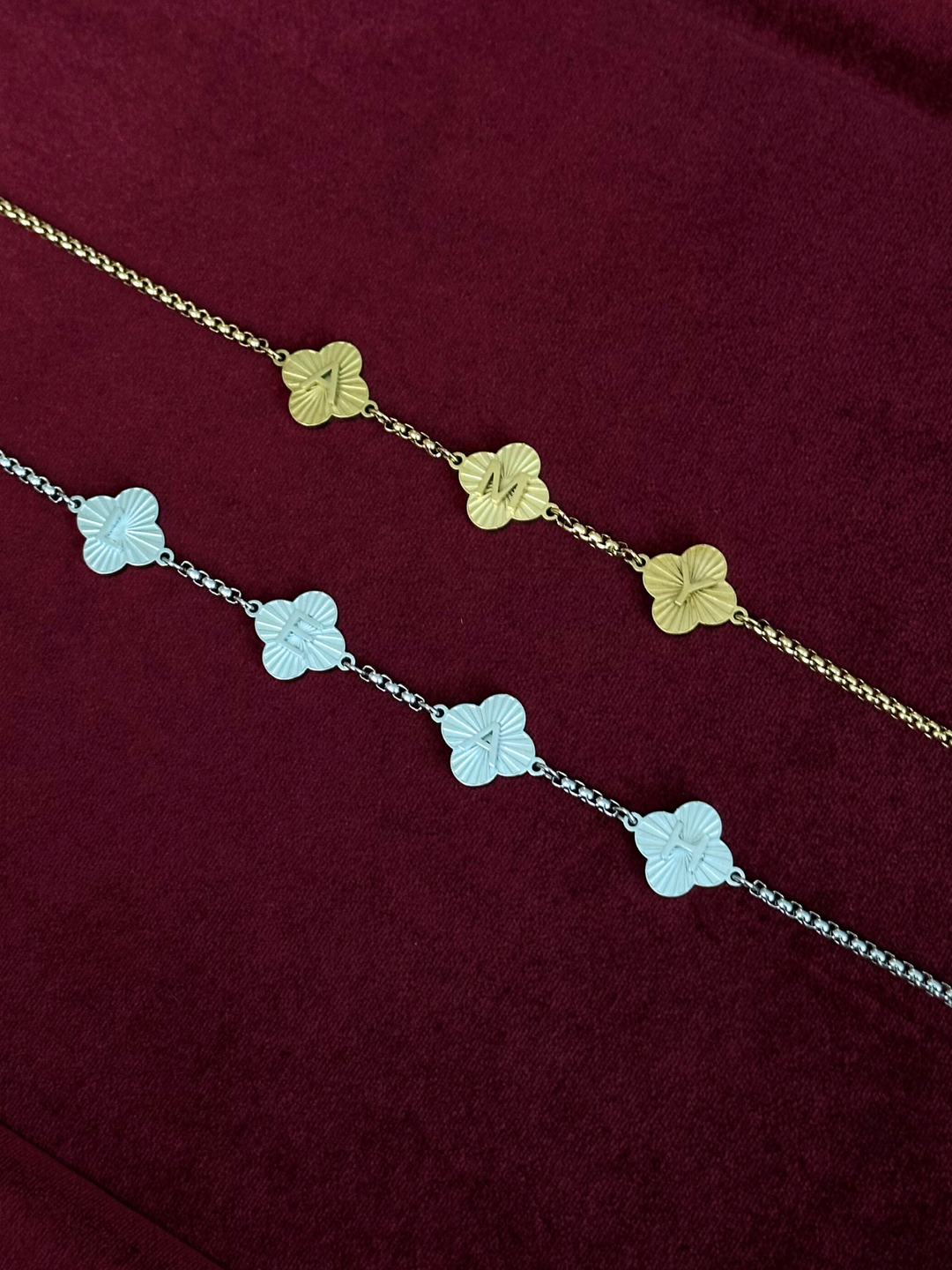 Lucky Clover Initials Necklace