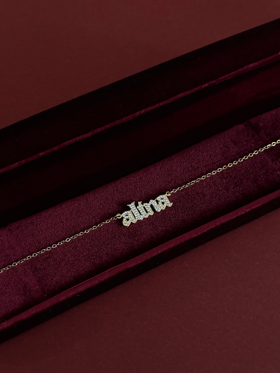 Old English Nameplate Necklace