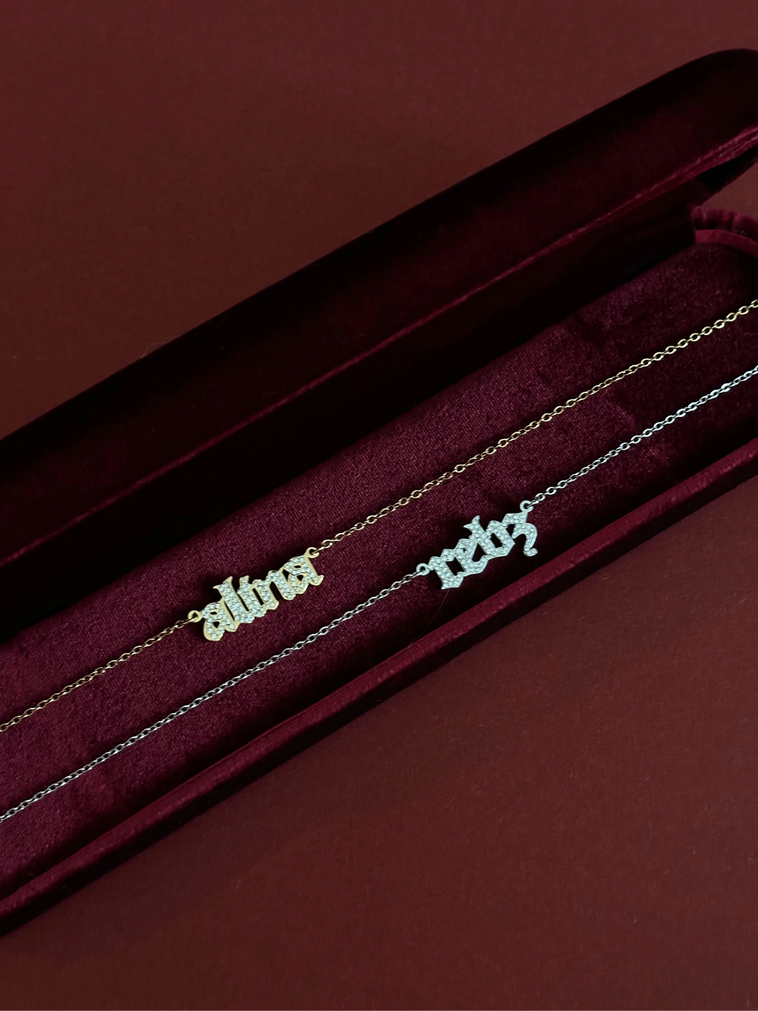 Old English Nameplate Necklace