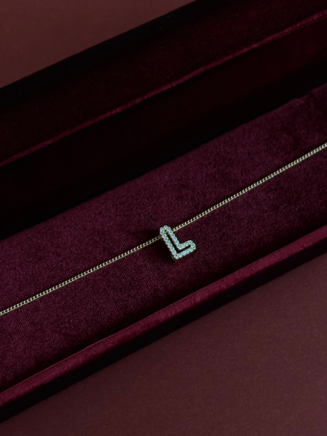 Diamond Halo Initials Necklace