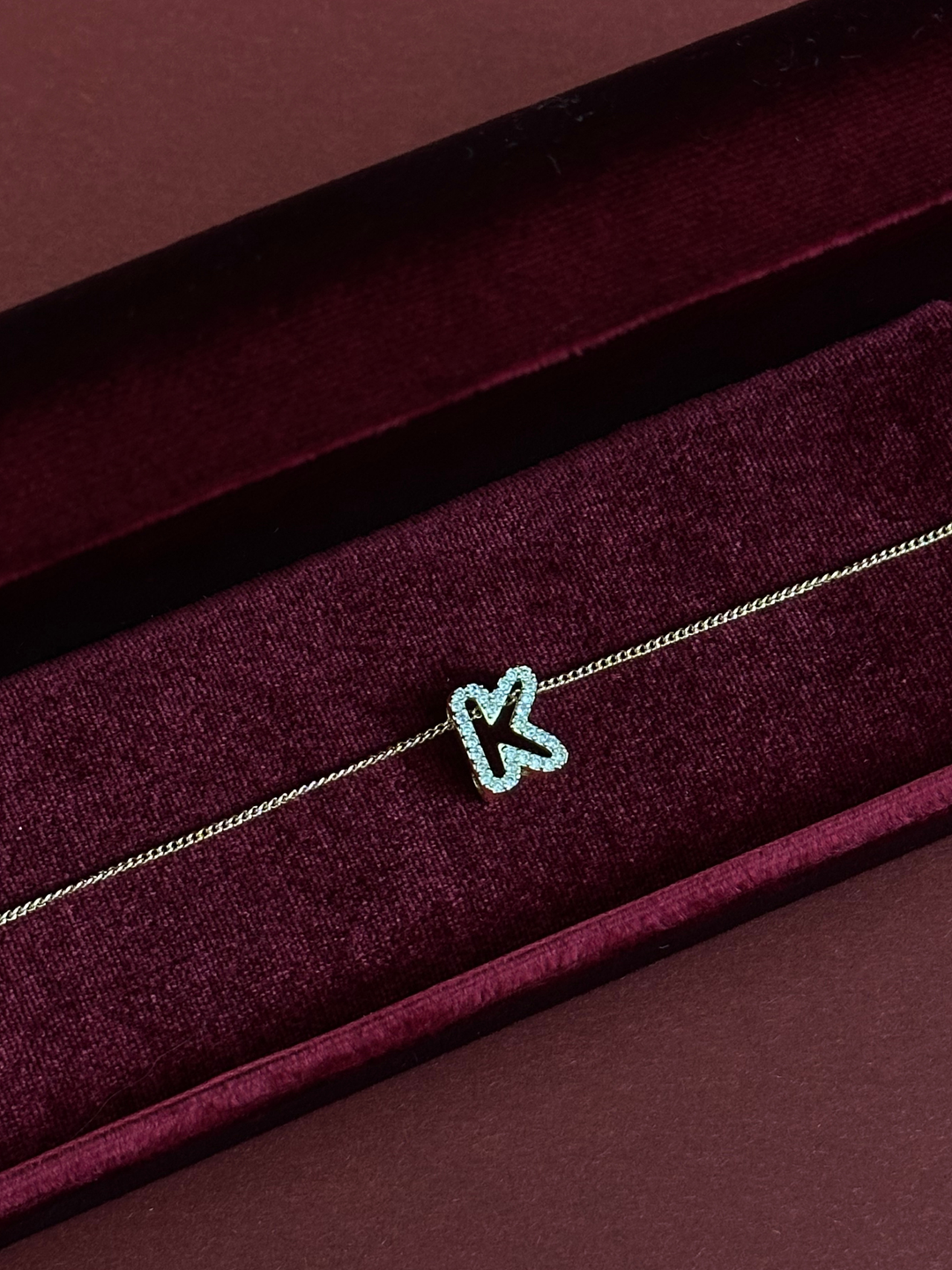 Diamond Halo Initials Necklace