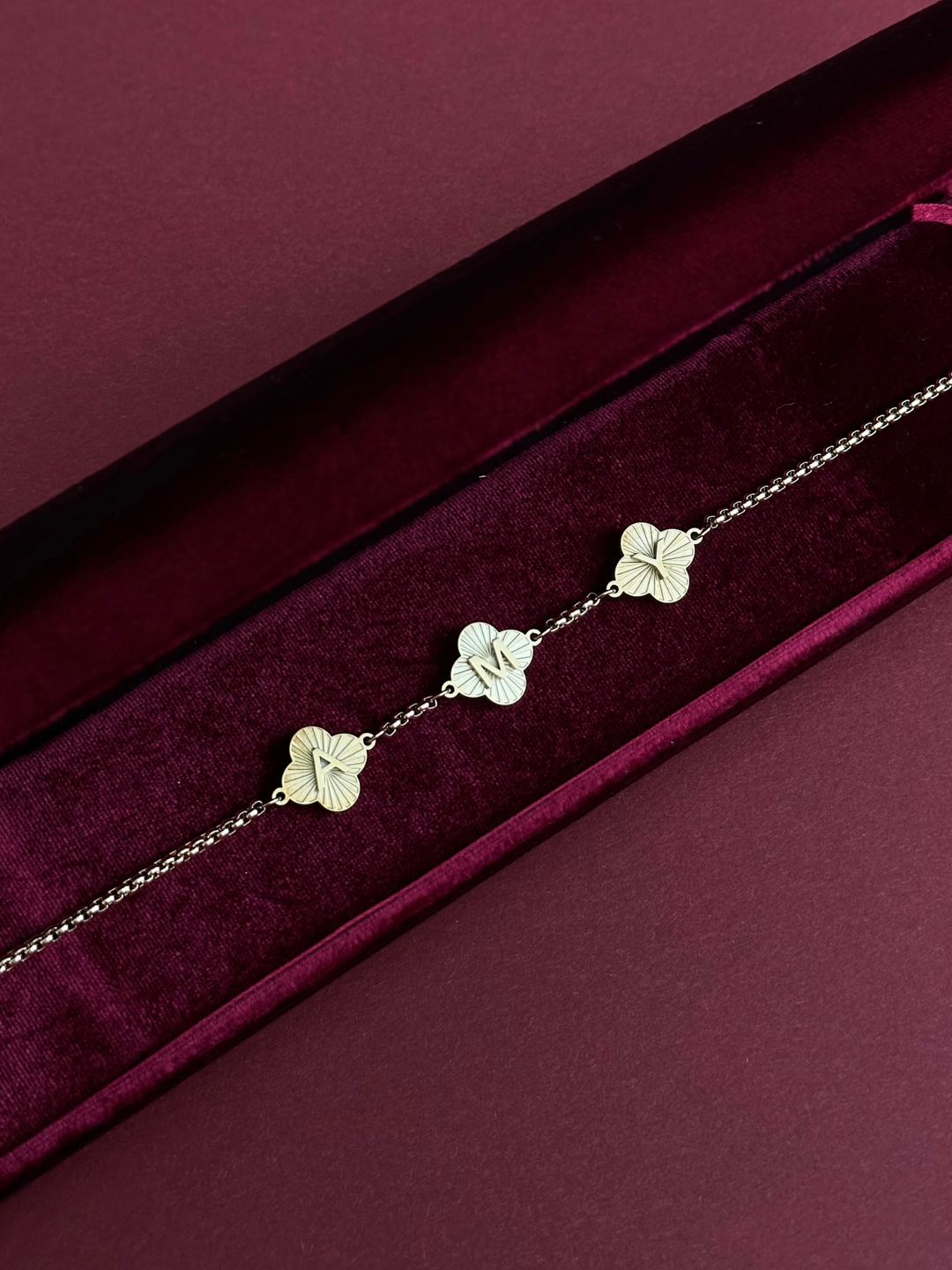 Lucky Clover Initials Necklace