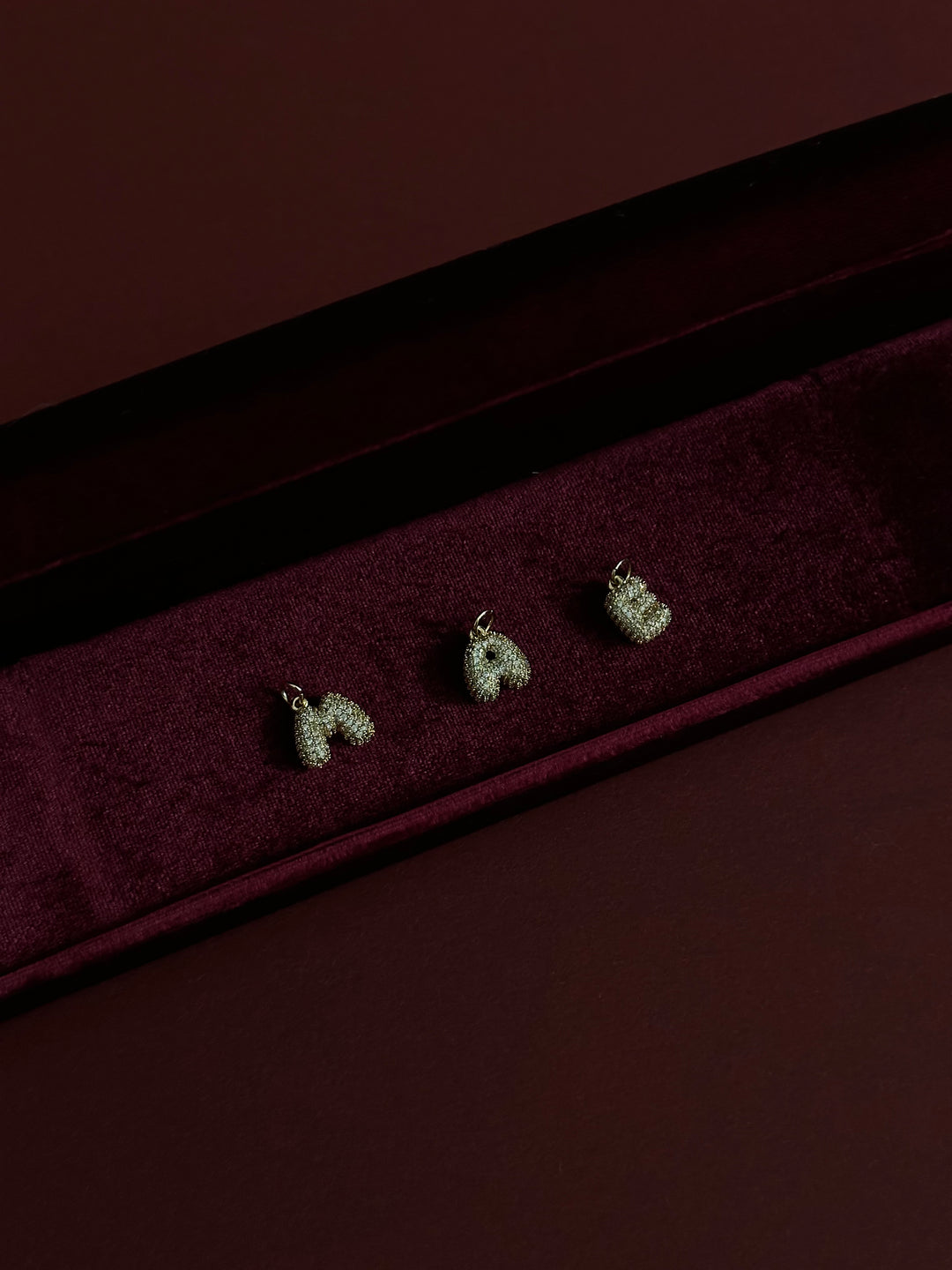 Diamond Puff Initials Necklace