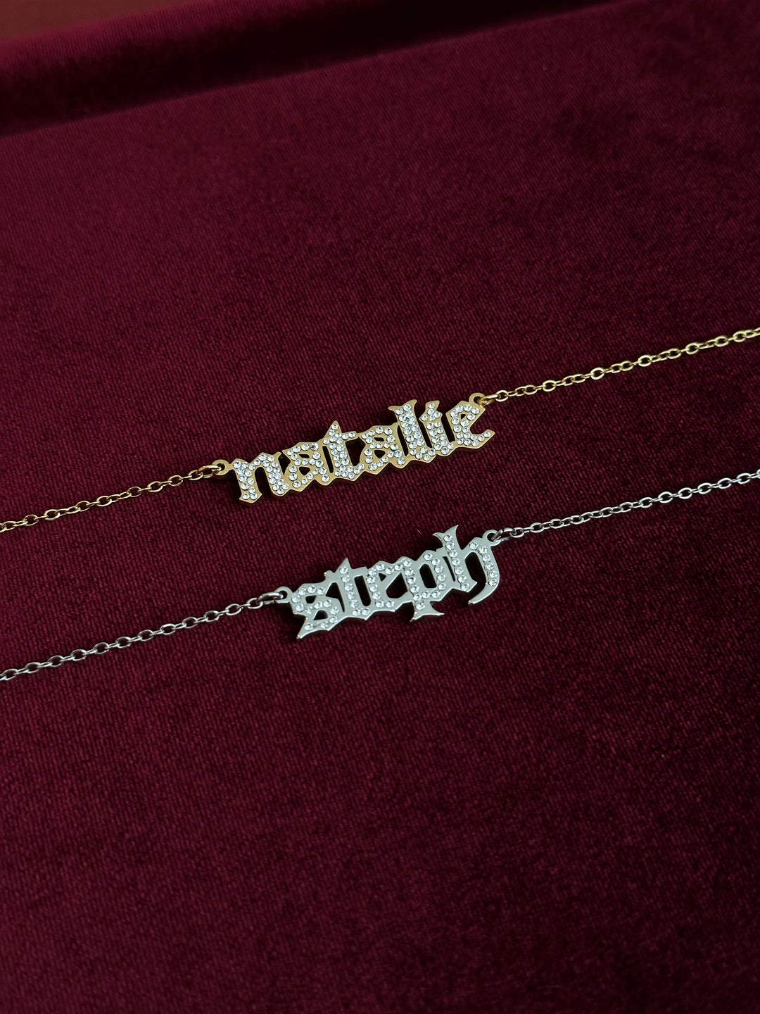 Old English Nameplate Necklace