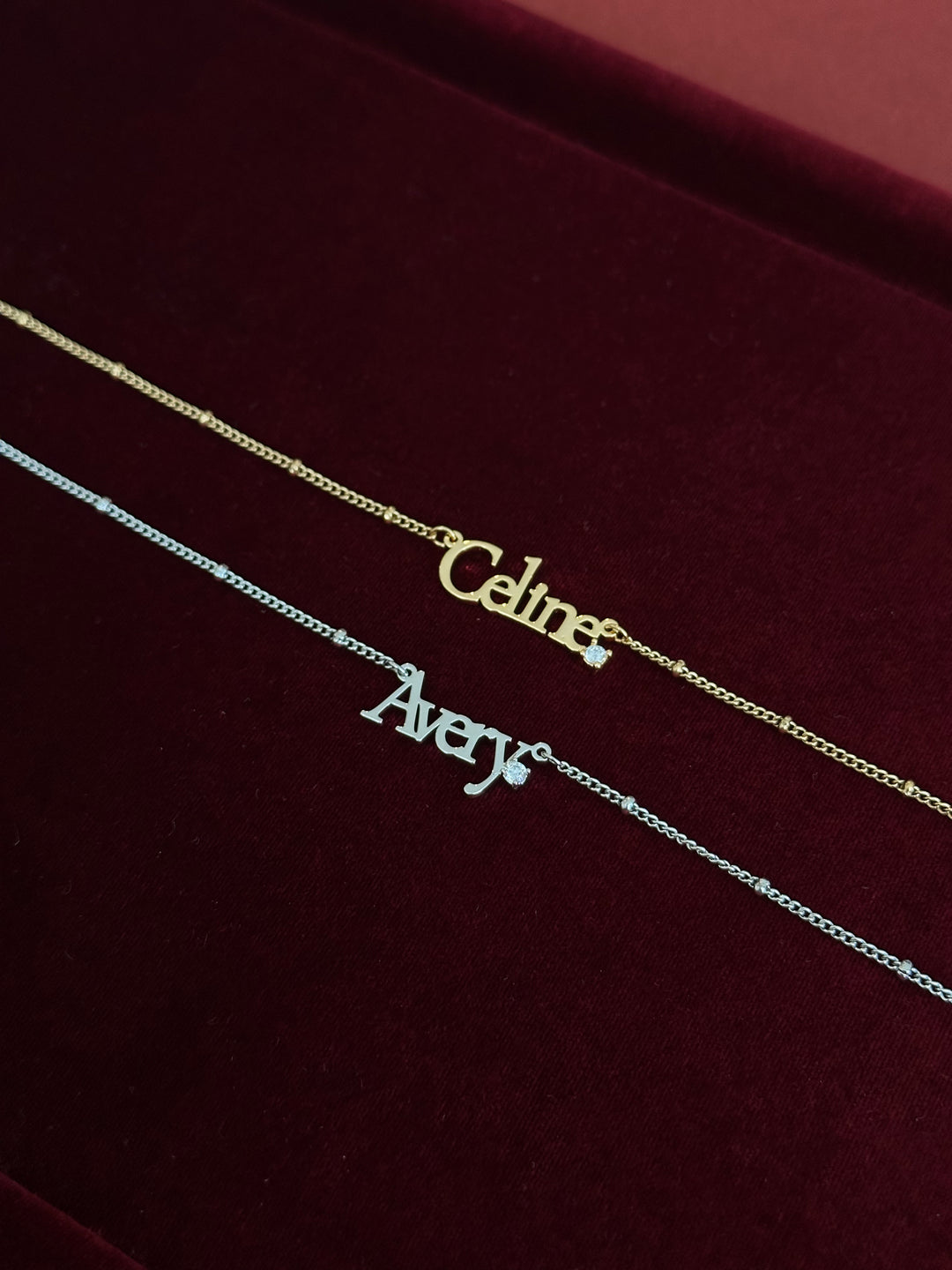 Serif Diamond Name Necklace
