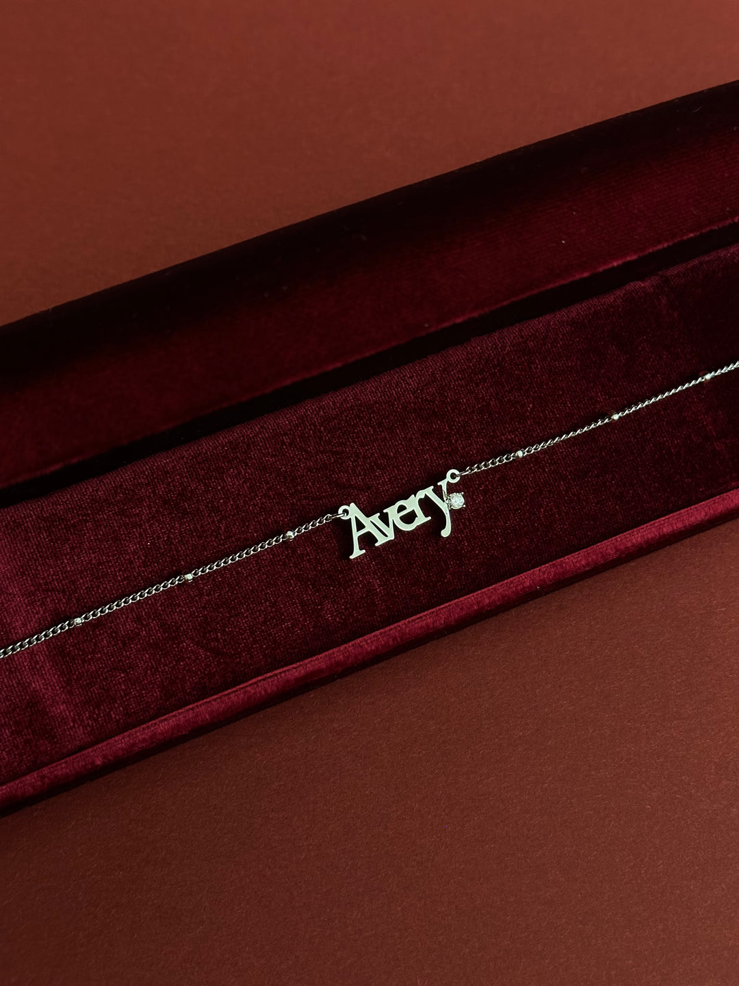 Serif Diamond Name Necklace