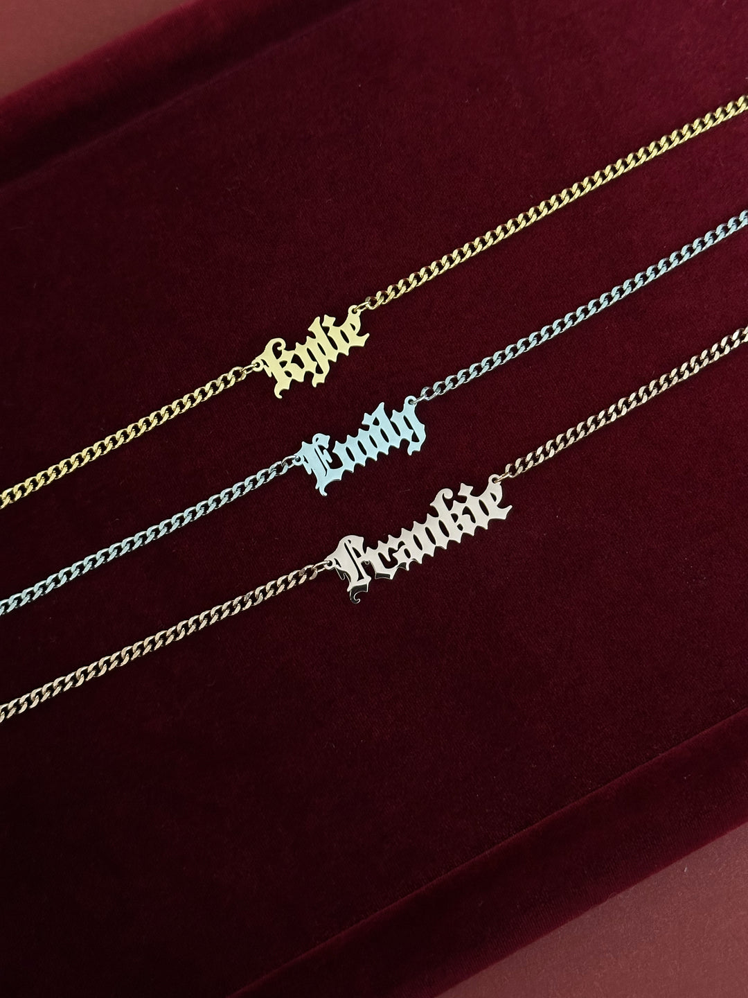 Gothic Nameplate Necklace