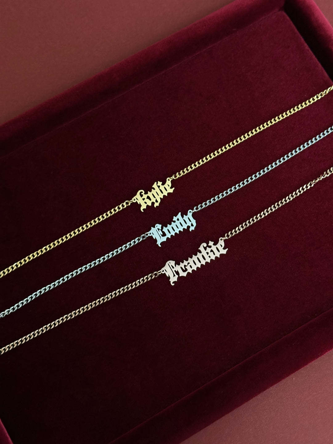 Gothic Nameplate Necklace