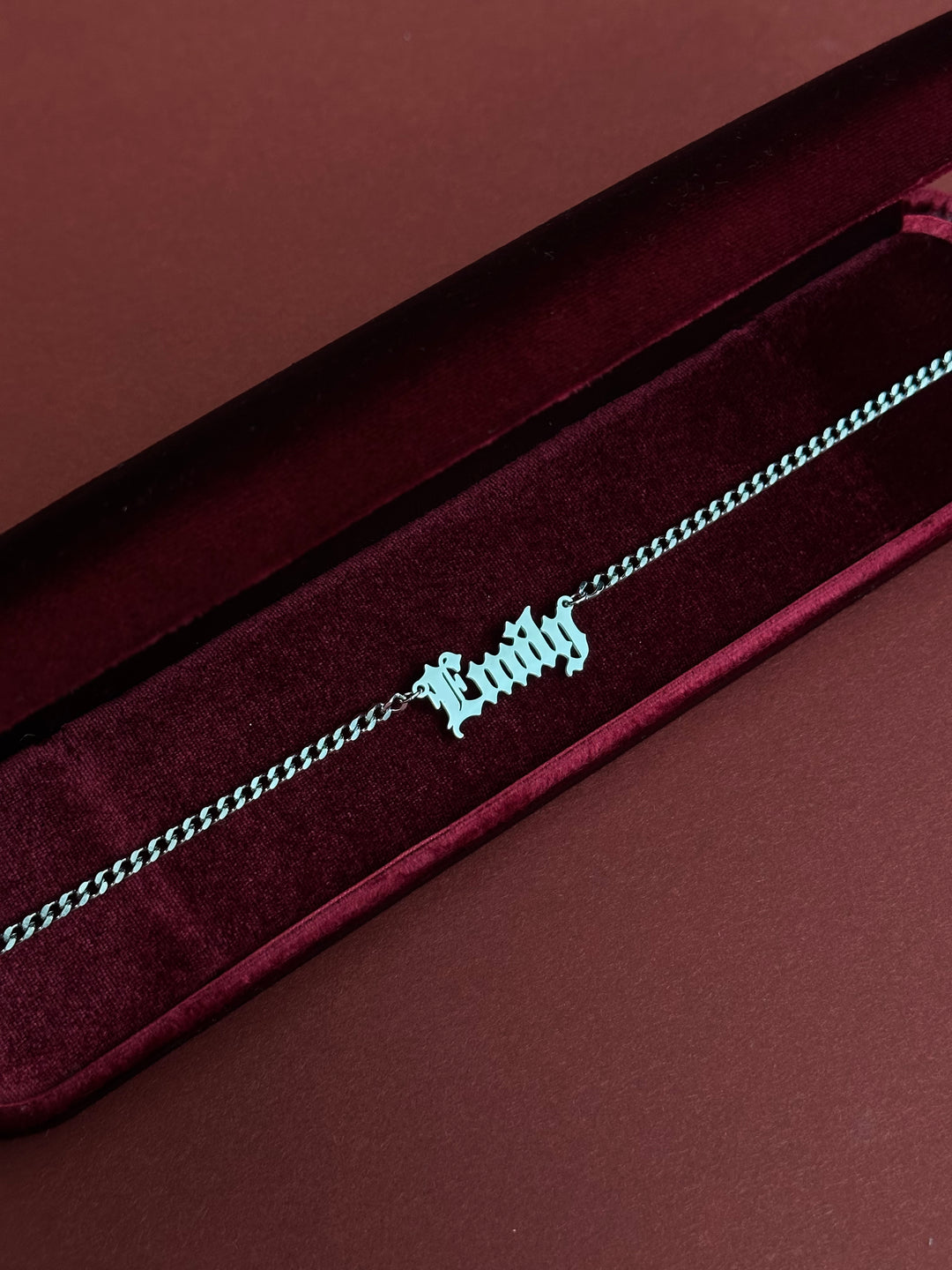 Gothic Nameplate Necklace