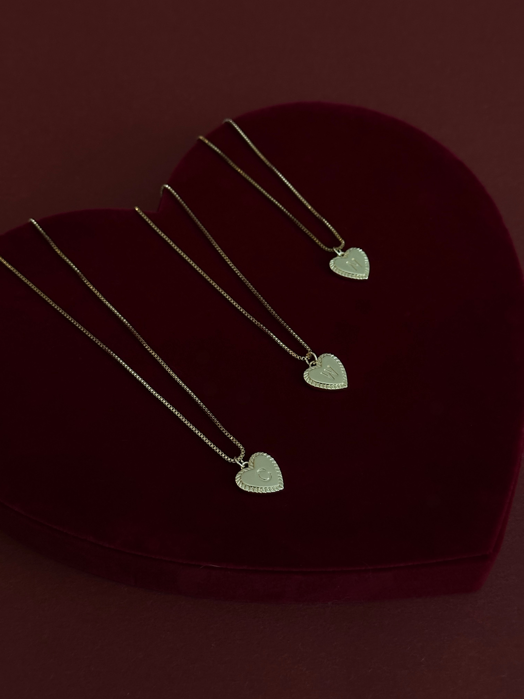 Rimmed Heart Charm Necklace