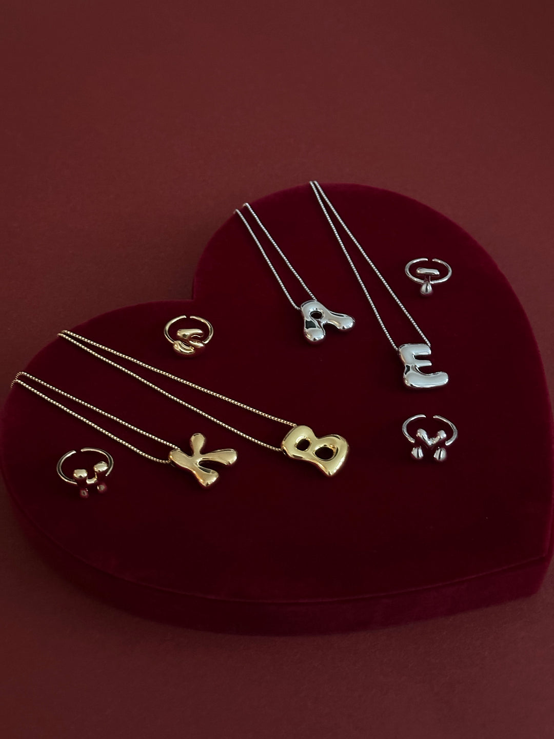 Puff Bubble Initial Necklace