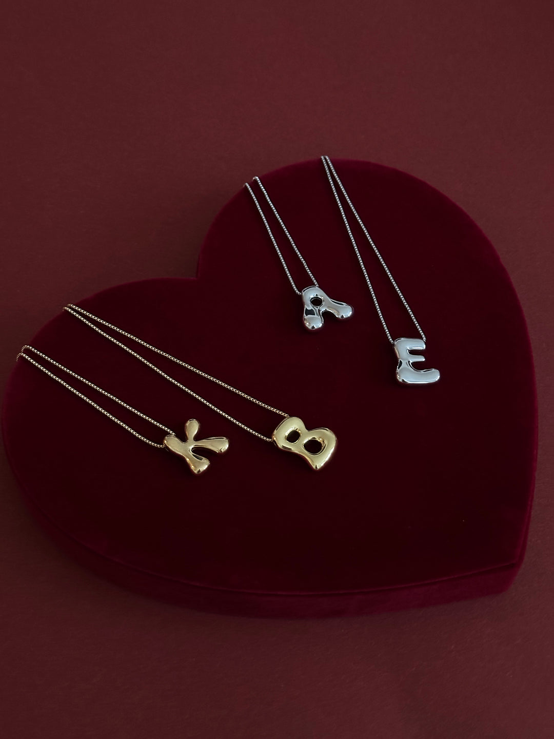 Puff Bubble Initial Necklace