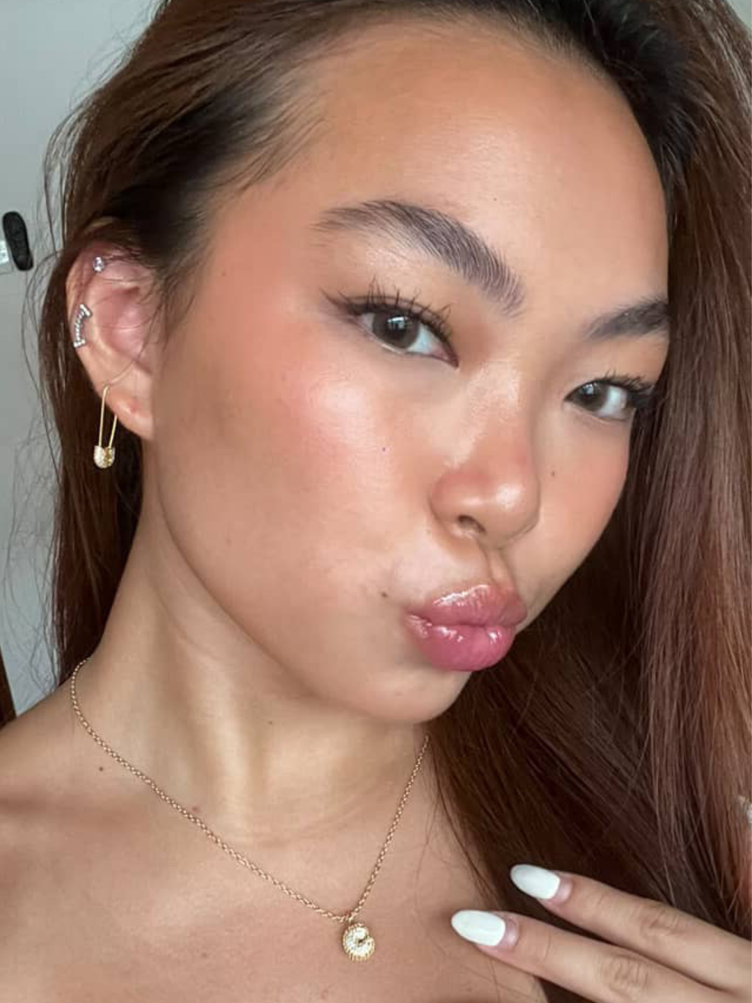Diamond Puff Initials Necklace